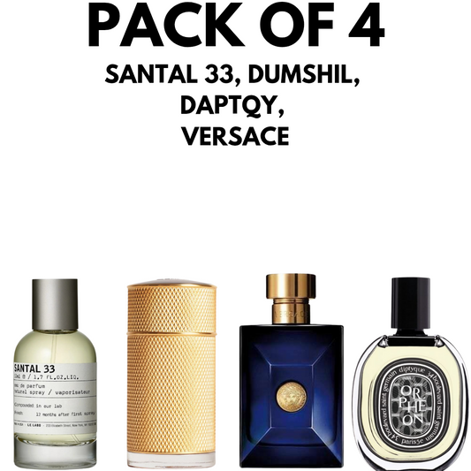 Pack Of 4 Santal33, Dunhil, Daptqy, Versace