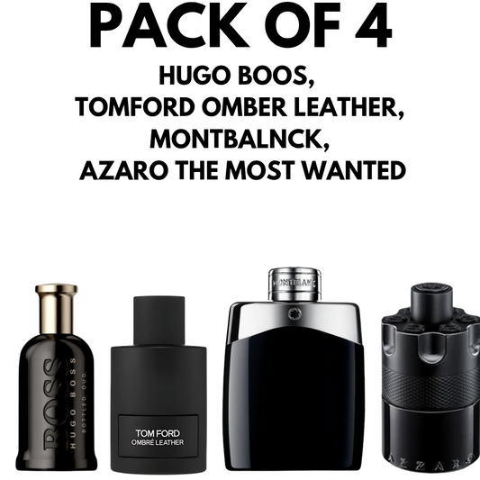 Pack Of 4 Hugo Boss, Tomford Omber Leather, Montbalnck, Azaro The Most Wanted